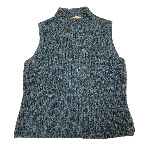 Amanda Smith Sweaters - Vintage 90’s Chunky Knit Wool Blend Sleeveless Sweater Vest, Blue, Size Small